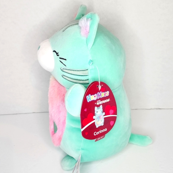 ❤️ CORINNA 😺 Teal Cat Valentine 2024 HugMee Original Squishmallow ☆》NWT《☆ - Picture 4 of 8